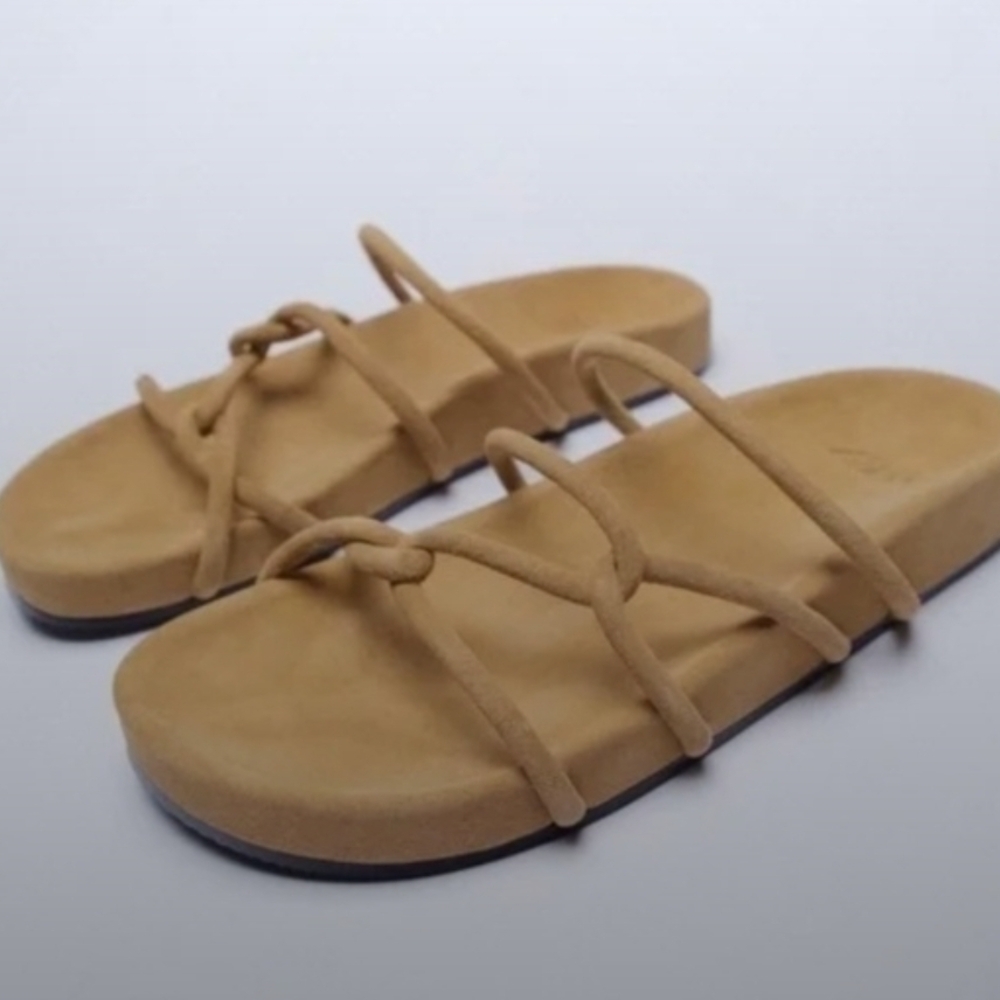Zara Tan Strappy Sandals